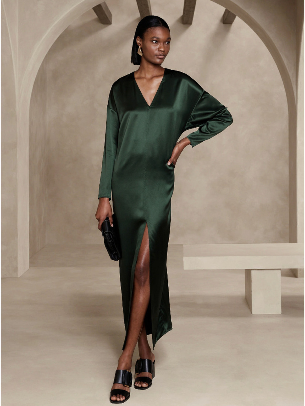 NWT Banana Republic Donna Silk Maxi Dress Gown  XL